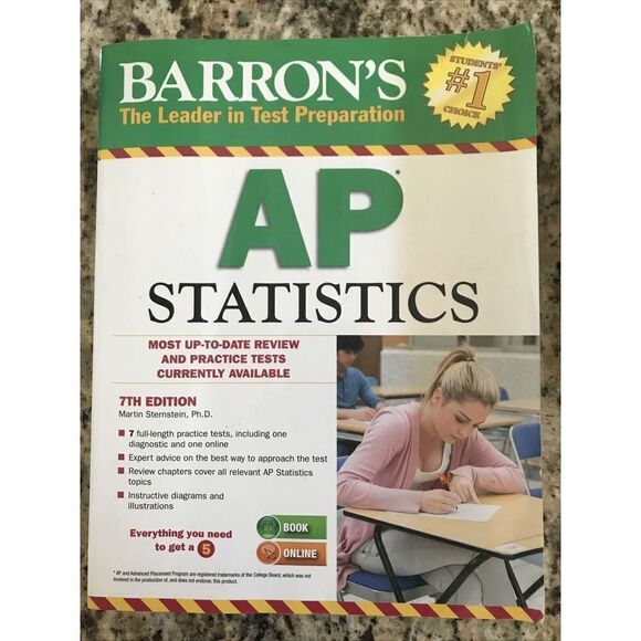Barron's AP Statistics 7th Edition Soft Cover - Picture 1 of 6
